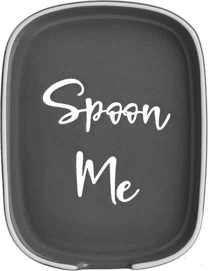 Ceramic Spoon Rest for Stove Top, Large Spoon Holder for Kitchen Counter, White Coffee Spoon Rest, Heat-Resistant Cooking Utensil Rest, Modern Farmhouse Kitchen Décor