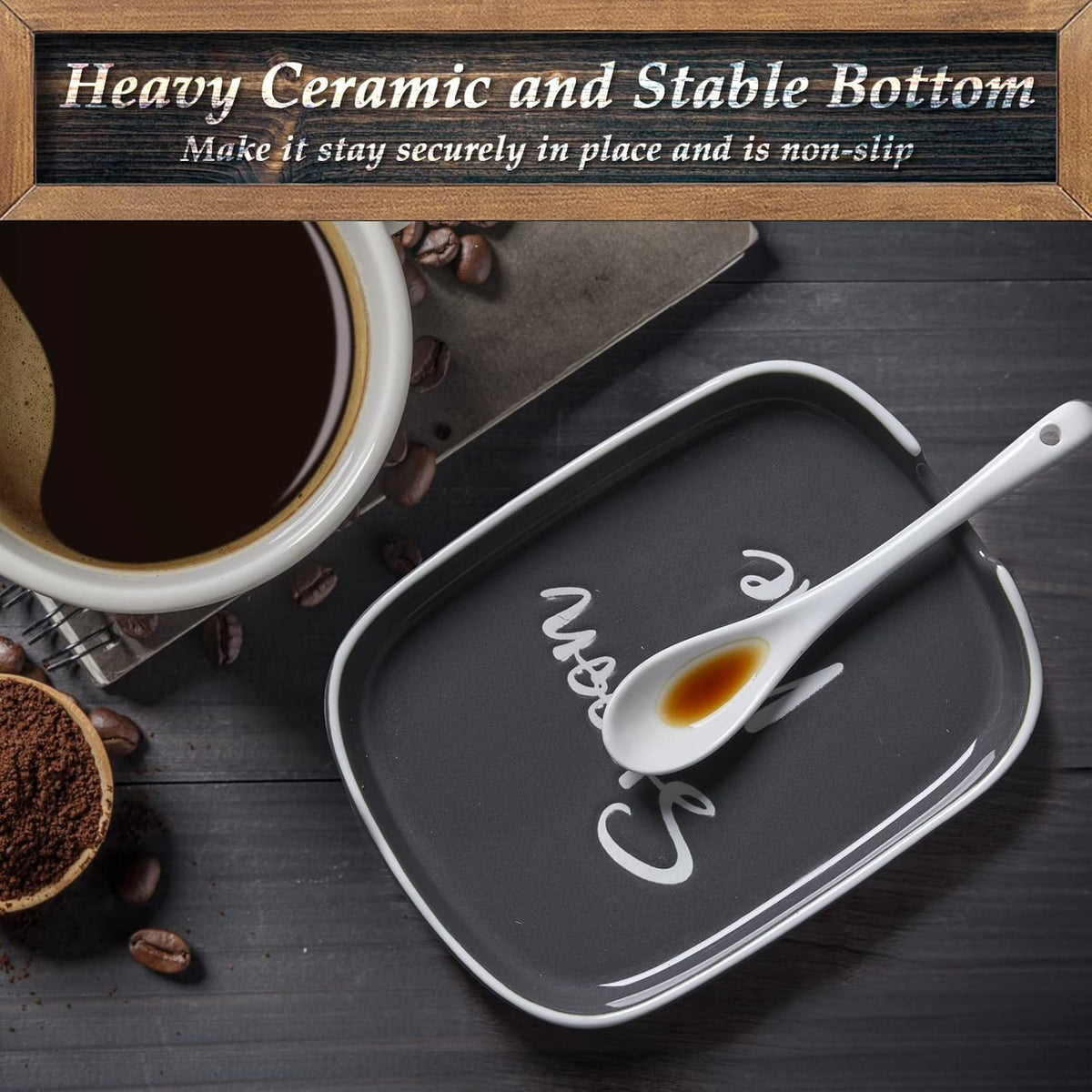 Ceramic Spoon Rest for Stove Top, Large Spoon Holder for Kitchen Counter, White Coffee Spoon Rest, Heat-Resistant Cooking Utensil Rest, Modern Farmhouse Kitchen Décor