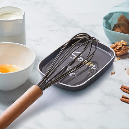 Ceramic Spoon Rest for Stove Top, Large Spoon Holder for Kitchen Counter, White Coffee Spoon Rest, Heat-Resistant Cooking Utensil Rest, Modern Farmhouse Kitchen Décor