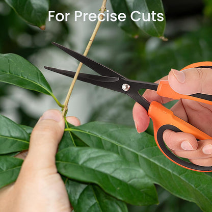 3 Packs Trimming Scissors Teflon Coated Non Stick Blades Pruning Shears Gardening Hand Pruning Snips with Straight Stainless Steel Precision Blade