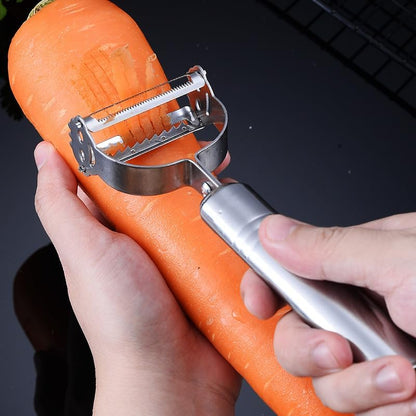 Stainless Steel 3-in-1 Vegetable Peeler Set – Multifunctional Julienne, Straight, and Serrated Peelers – Durable, Rustproof, Ergonomic Handle – For Fruits and Vegetables