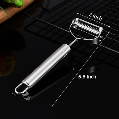 Stainless Steel 3-in-1 Vegetable Peeler Set – Multifunctional Julienne, Straight, and Serrated Peelers – Durable, Rustproof, Ergonomic Handle – For Fruits and Vegetables