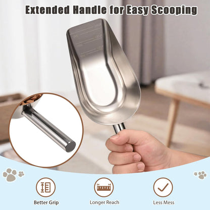 Dog-Cat Food Scoop 3/4 Cup, 304 Stainless Steel Measuring Cup
