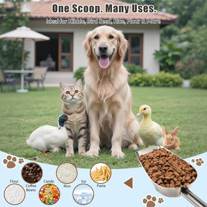 Dog-Cat Food Scoop 3/4 Cup, 304 Stainless Steel Measuring Cup