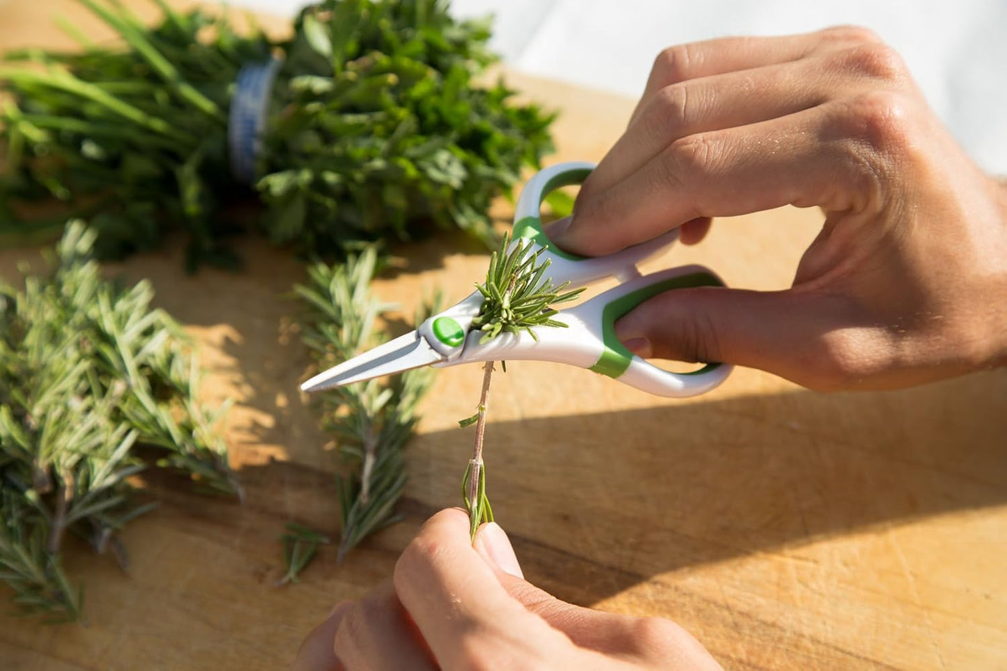 Herb Snippers with Integrated Stem Stripper – Precision Blade Kitchen Scissors for Fresh Herbs, Parsley, Cilantro & Chives – Ergonomic Wheat Straw Handle, Left/Right-Handed, Dishwasher Safe