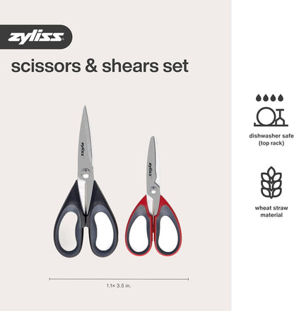 Herb Snippers with Integrated Stem Stripper – Precision Blade Kitchen Scissors for Fresh Herbs, Parsley, Cilantro & Chives – Ergonomic Wheat Straw Handle, Left/Right-Handed, Dishwasher Safe