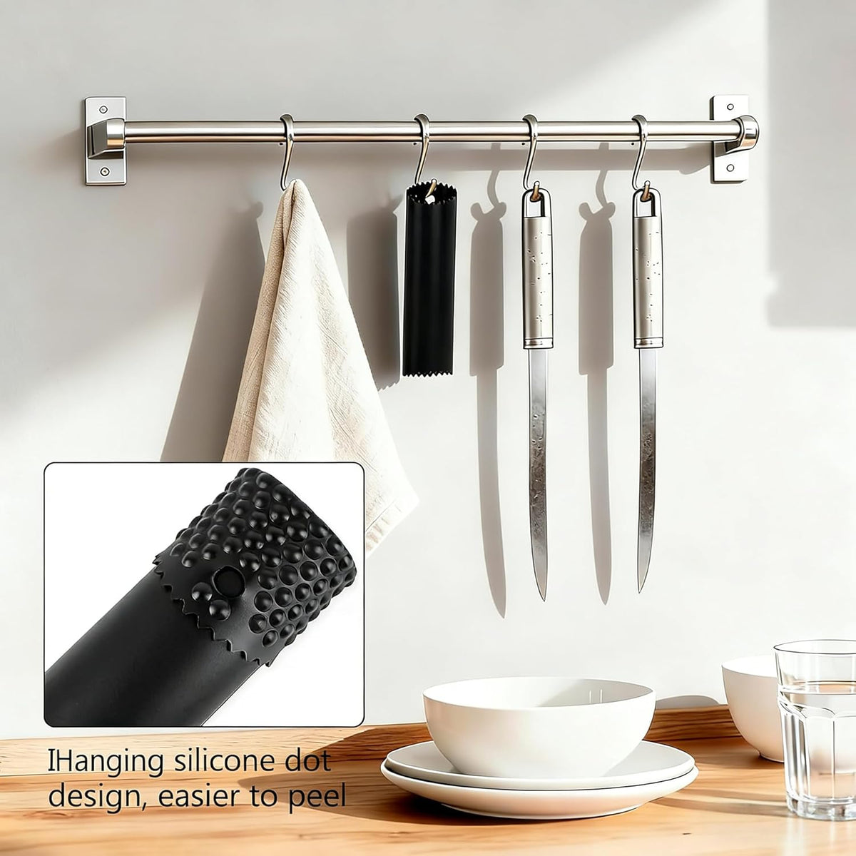2Pack Garlic Peelers, 5.51in Silicone Garlic Skin Remover Roller, Garlic Peel Kitchen Tools, Black/White