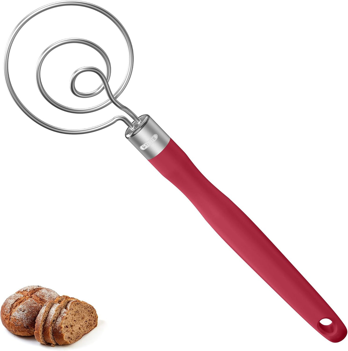 Danish Dough Whisk 18/8 Stainless Steel Sourdough Mixer, Aqua Sky