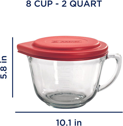 Batter Bowl, 2 Quart Glass Mixing Bowl