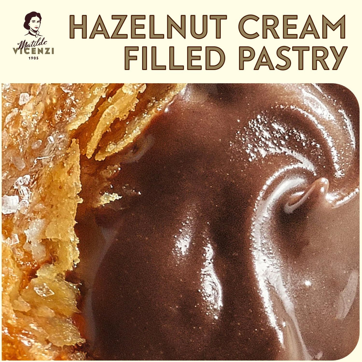 Delizia Pastry Cream , Cream Filled Puff Pastry Patisserie Rolls, All-Natural, Kosher Dairy, Made in Italy - 4.41oz (125g) Box, 4-Pack
