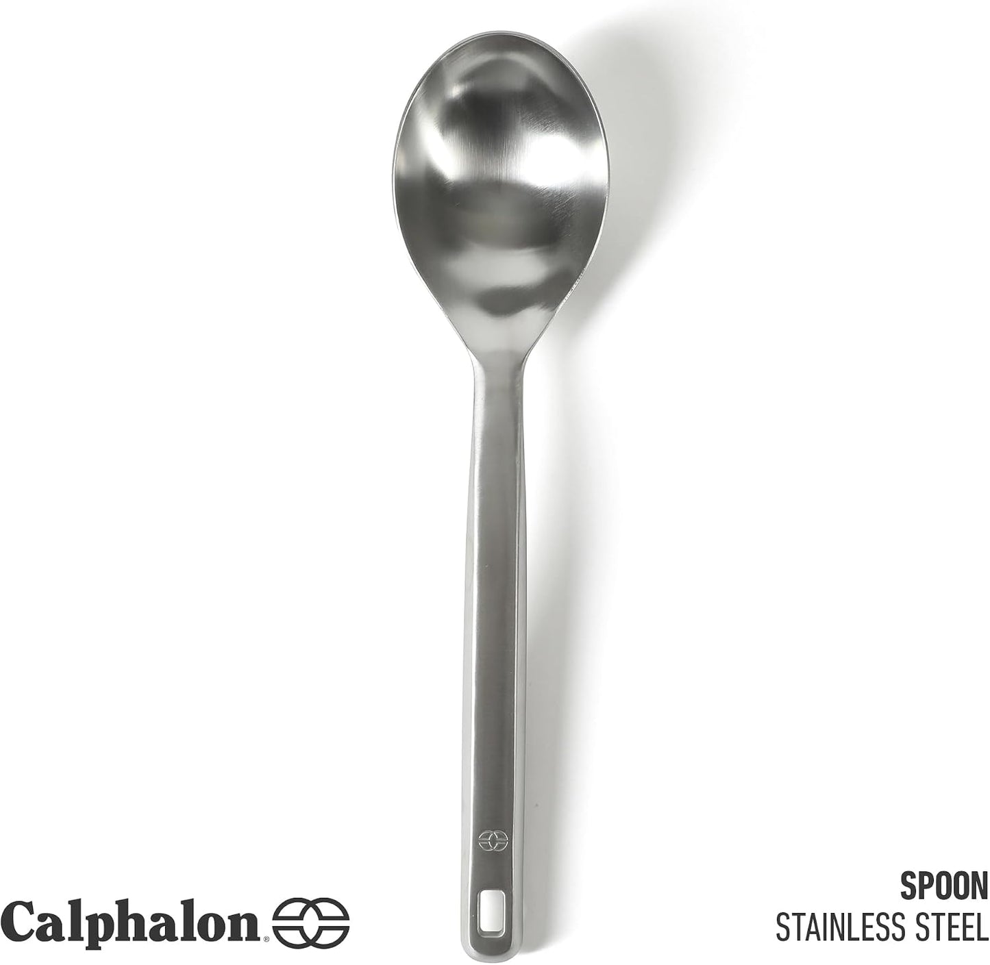 Prime Slotted Spoon Skimmer, Stainless Steel Slotted Spoon, Straining Spoon with Navy Silicone Head, Heat-Resistant Nonstick-Safe Kitchen Tool