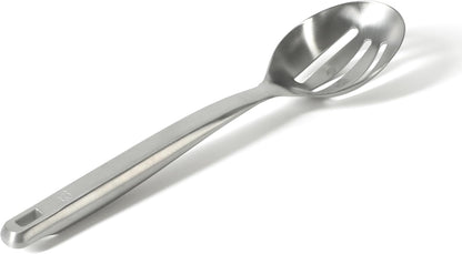 Prime Slotted Spoon Skimmer, Stainless Steel Slotted Spoon, Straining Spoon with Navy Silicone Head, Heat-Resistant Nonstick-Safe Kitchen Tool