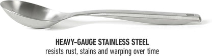 Prime Slotted Spoon Skimmer, Stainless Steel Slotted Spoon, Straining Spoon with Navy Silicone Head, Heat-Resistant Nonstick-Safe Kitchen Tool