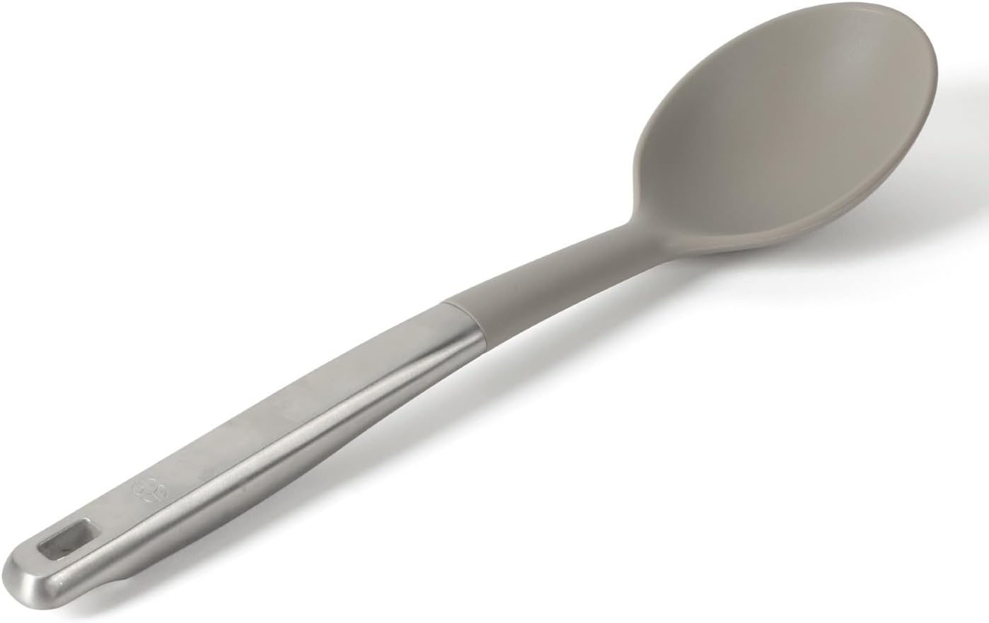 Prime Slotted Spoon Skimmer, Stainless Steel Slotted Spoon, Straining Spoon with Navy Silicone Head, Heat-Resistant Nonstick-Safe Kitchen Tool