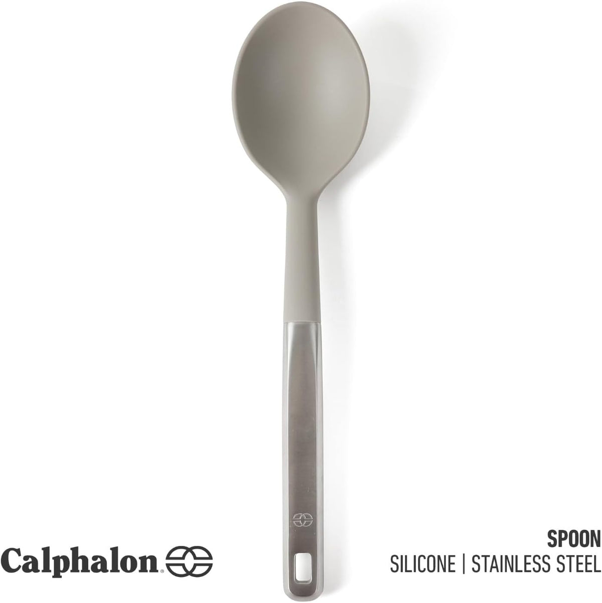 Prime Slotted Spoon Skimmer, Stainless Steel Slotted Spoon, Straining Spoon with Navy Silicone Head, Heat-Resistant Nonstick-Safe Kitchen Tool