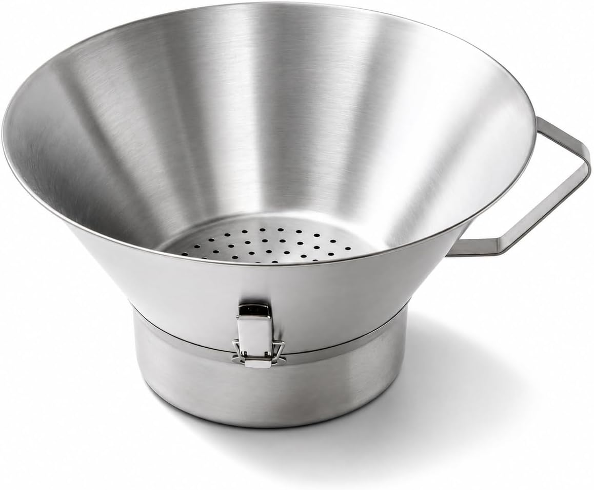 Grease Strainer for Ground Beef, Stainless Steel Funnel with Oil Catcher