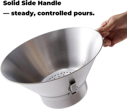 Grease Strainer for Ground Beef, Stainless Steel Funnel with Oil Catcher