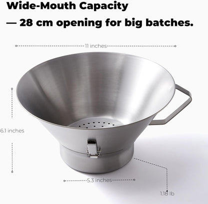 Grease Strainer for Ground Beef, Stainless Steel Funnel with Oil Catcher