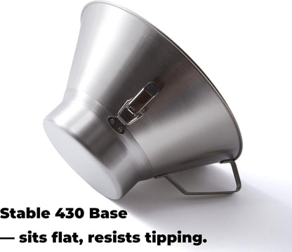 Grease Strainer for Ground Beef, Stainless Steel Funnel with Oil Catcher