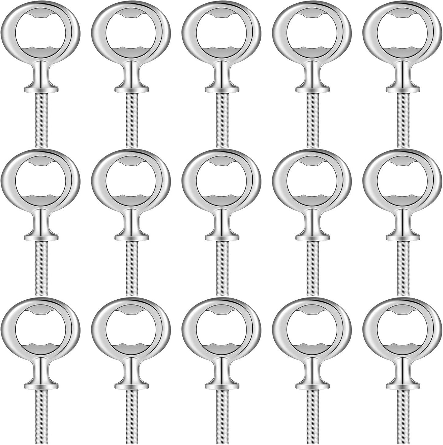 30 Pcs Metal Bottle Opener Blank Bulk Bottle Opener Inserts Parts Pieces Kit for Wood Craft DIY Project Turning Threaded Beer Hardware Turning Wedding Wine Party Ot Month (Silver)