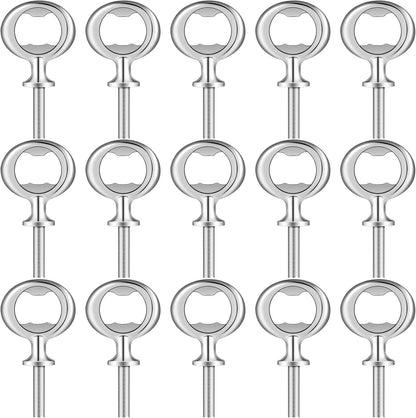 30 Pcs Metal Bottle Opener Blank Bulk Bottle Opener Inserts Parts Pieces Kit for Wood Craft DIY Project Turning Threaded Beer Hardware Turning Wedding Wine Party Ot Month (Silver)