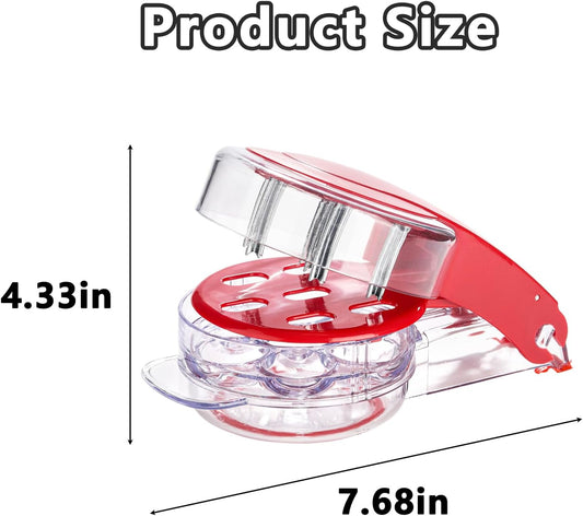 Cherry Pitter, Stainless Steel & Plastic, Red, 7.68" x 4.33" x 2.36", 6 Cherry Pit Remover, Multi-Function Fruit Pitter