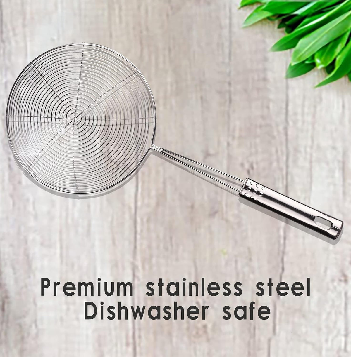 Versatile Stainless Steel Spider Strainer/Skimmer/Ladle for Cooking and Frying, Kitchen Gadgets Wire Strainer Pasta Strainer Spoon (6 Inch)