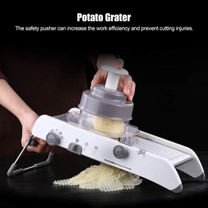 Adjustable Mandoline Slicer, Mandoline Slicer for Kitchen Stainless Steel Vegetable Chopper with 4 Adjustable Blades, Veggie Onion Tomato Slicer Julienne Cutter