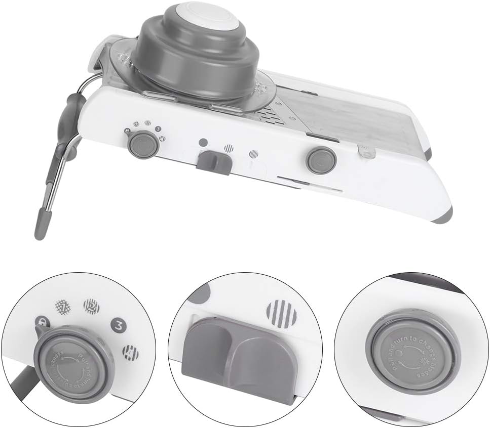 Adjustable Mandoline Slicer, Mandoline Slicer for Kitchen Stainless Steel Vegetable Chopper with 4 Adjustable Blades, Veggie Onion Tomato Slicer Julienne Cutter