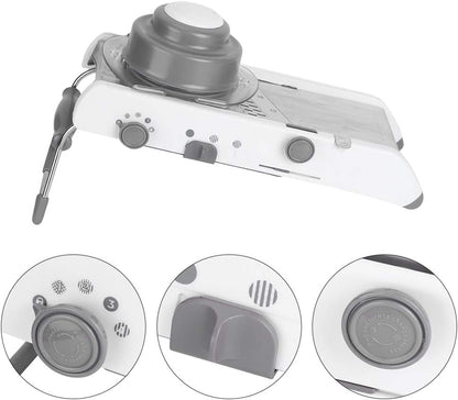 Adjustable Mandoline Slicer, Mandoline Slicer for Kitchen Stainless Steel Vegetable Chopper with 4 Adjustable Blades, Veggie Onion Tomato Slicer Julienne Cutter