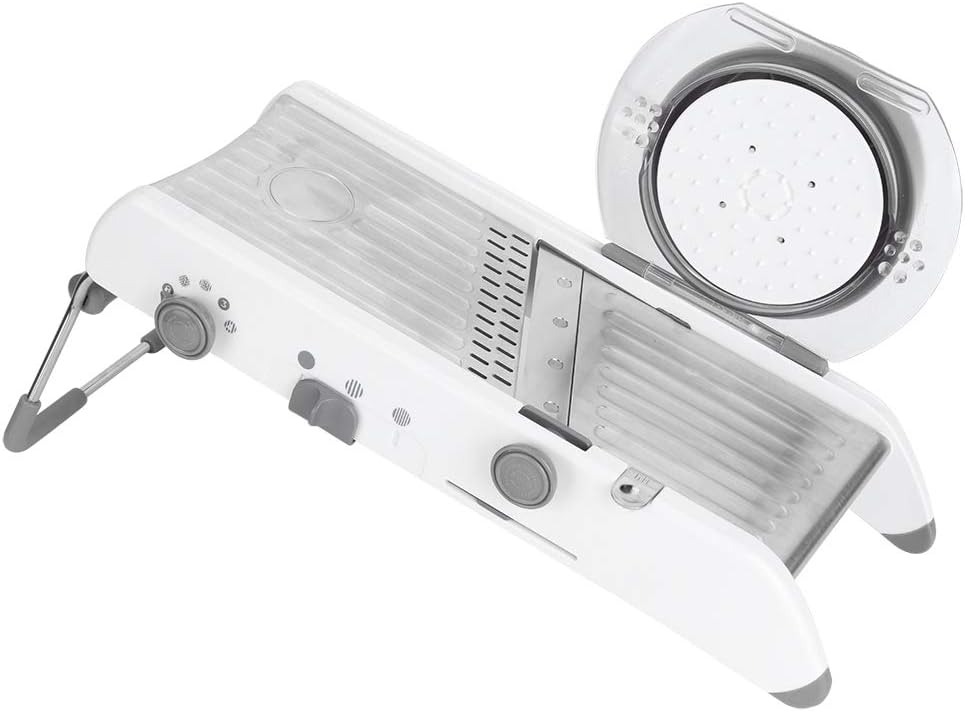 Adjustable Mandoline Slicer, Mandoline Slicer for Kitchen Stainless Steel Vegetable Chopper with 4 Adjustable Blades, Veggie Onion Tomato Slicer Julienne Cutter