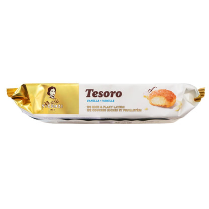 Tesoro Raspberry Filling , Raspberry Cream Filled Puff Pastry Patisserie, Kosher Dairy, Made in Italy, 3.17oz (90g), 4-Pack