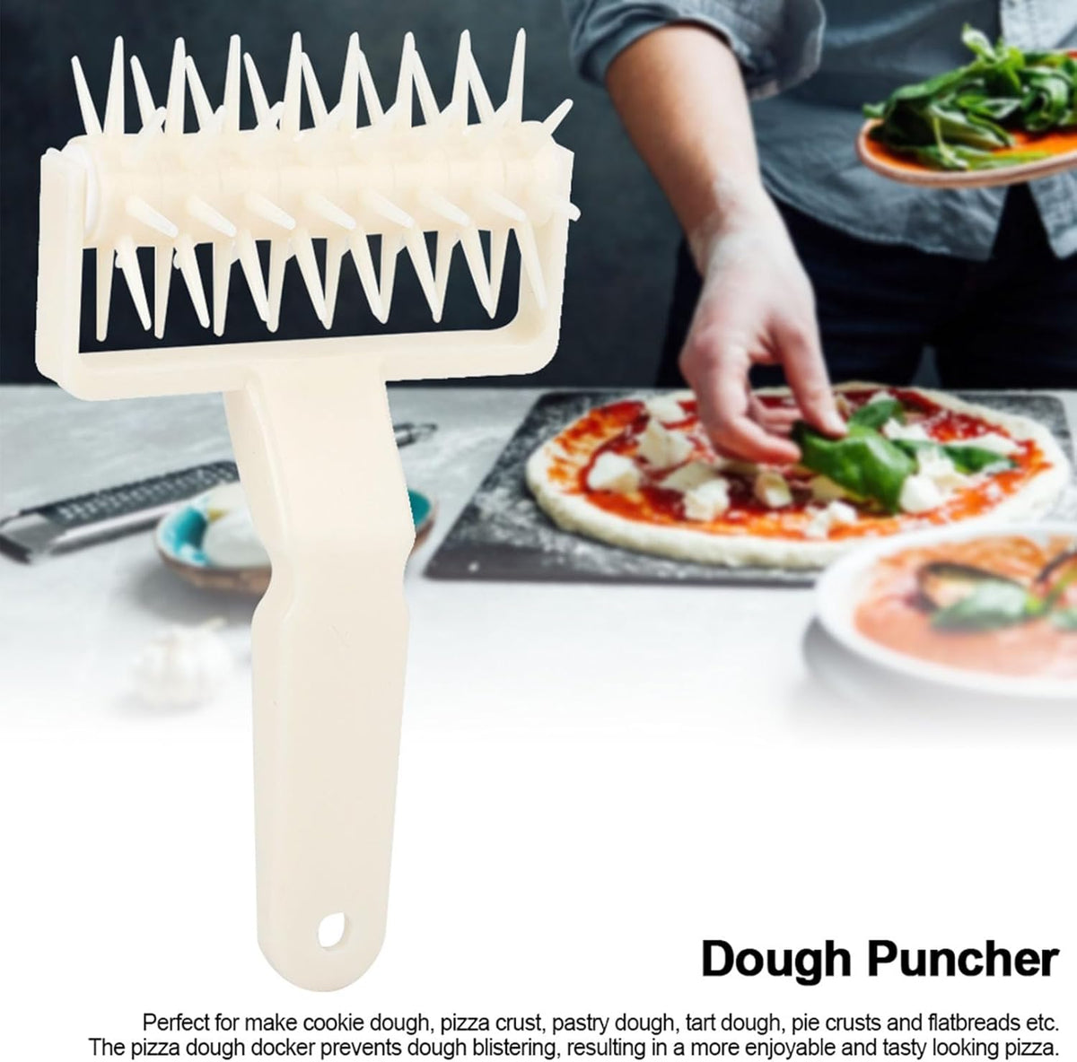 Pizza Dough Docker, Pizza Docking Tool DIY Plastic Pizza Cookies Dough Roller Pastry Pie Needle Wheels Cutter Cake Bread Hole Punch Baking Tools