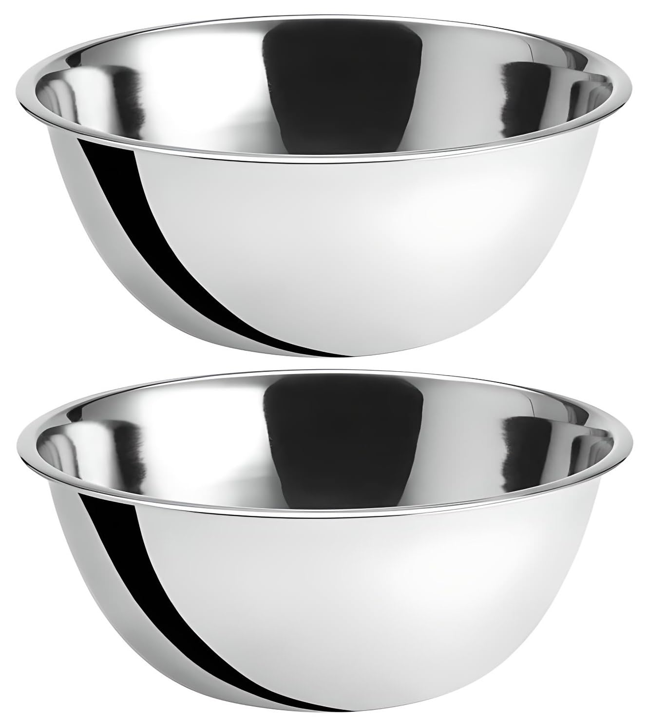 2-Pack 8 Quart Mixing Bowls |13.25-Inch Stainless Steel Bowls | Professional Grade Flat Base Mixing Bowls for Home and Commercial Kitchens