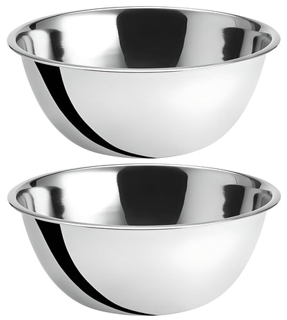 2-Pack 8 Quart Mixing Bowls |13.25-Inch Stainless Steel Bowls | Professional Grade Flat Base Mixing Bowls for Home and Commercial Kitchens