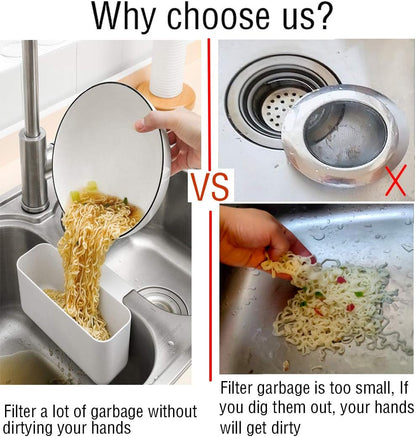 Sink Drain Strainer Basket Kitchen Sink Strainer Sink Food Catcher Kitchen Food Residue Waste Leftovers Strainer Over Sink Triangle Suction Cup Corner Sink Strainer Bags