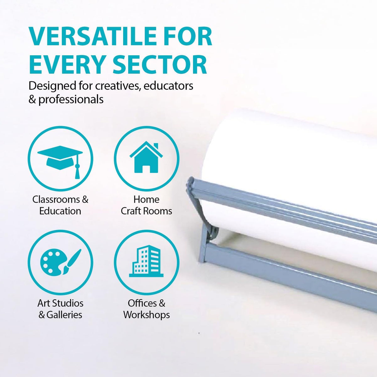 30 Inch Paper Roll Dispenser with Cutter, Desktop or Wall Mount Set Up | Straight Edge Paper Cutter, Made in USA Roll Dispenser, Versatile Use for Home, School, or Office, Compatible w/ Large Rolls