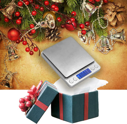 Food Scale Digital Weight Grams and Ounces, 0.001oz/0.01g 500g Kitchen Scale for Food with Backlight LCD Display, Tare, 9 Units, Auto Off, 2 Trays, Batteries Included - Stainless Steel