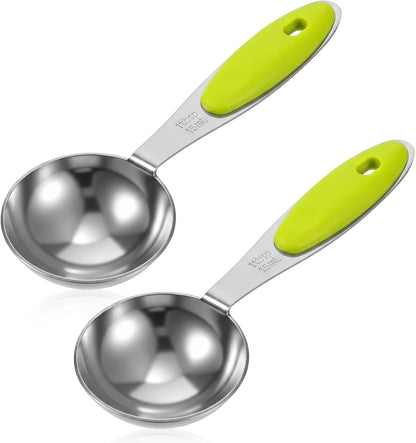 2Pcs 1 Tbsp (3tsp, 15ml, 1/2oz) Measuring Spoons, Stainless Steel Tablespoon Measure Scoop with Black Silicone Grip Measuring Scoop Dishwasher Safe for Coffee Pet Food Grains Protein Spices Dry Goods