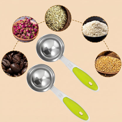 2Pcs 1 Tbsp (3tsp, 15ml, 1/2oz) Measuring Spoons, Stainless Steel Tablespoon Measure Scoop with Black Silicone Grip Measuring Scoop Dishwasher Safe for Coffee Pet Food Grains Protein Spices Dry Goods