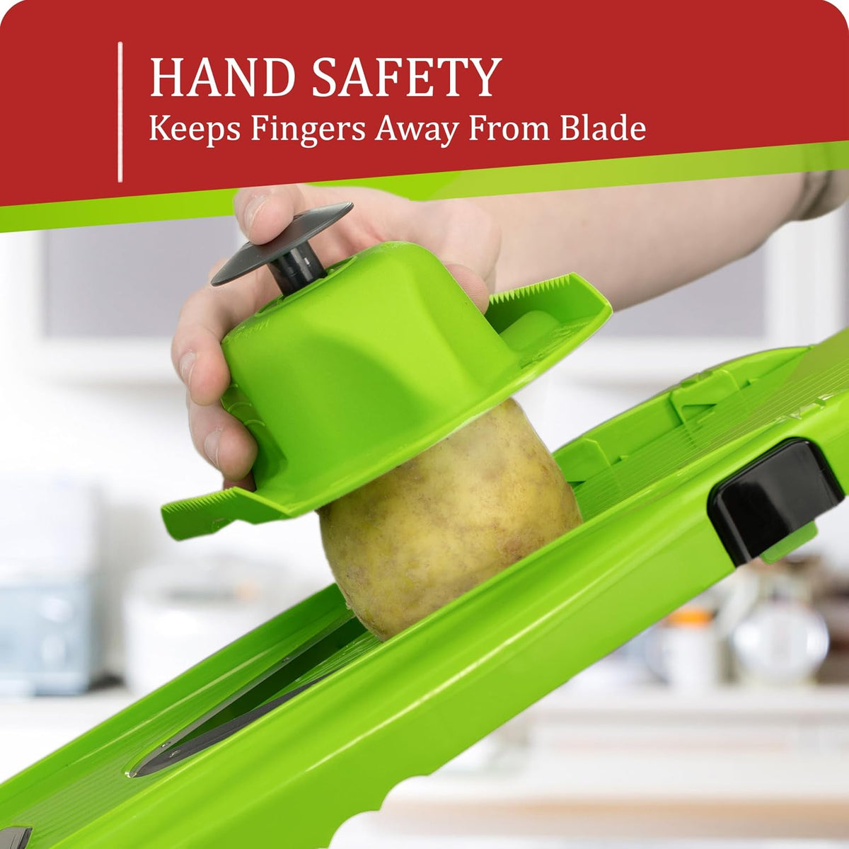 Borner by Reston Lloyd Food Safety Holder for Mandoline Slicers, Cutters & Graters, Protective Finger Guard for Safe Slicing & Grating, Made in Germany, Black