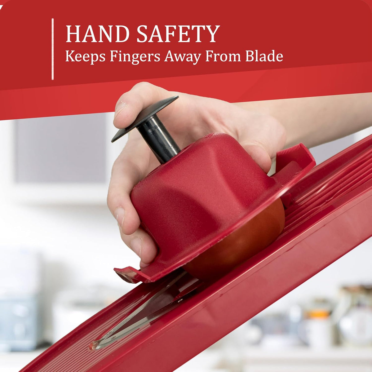 Borner by Reston Lloyd Food Safety Holder for Mandoline Slicers, Cutters & Graters, Protective Finger Guard for Safe Slicing & Grating, Made in Germany, Black
