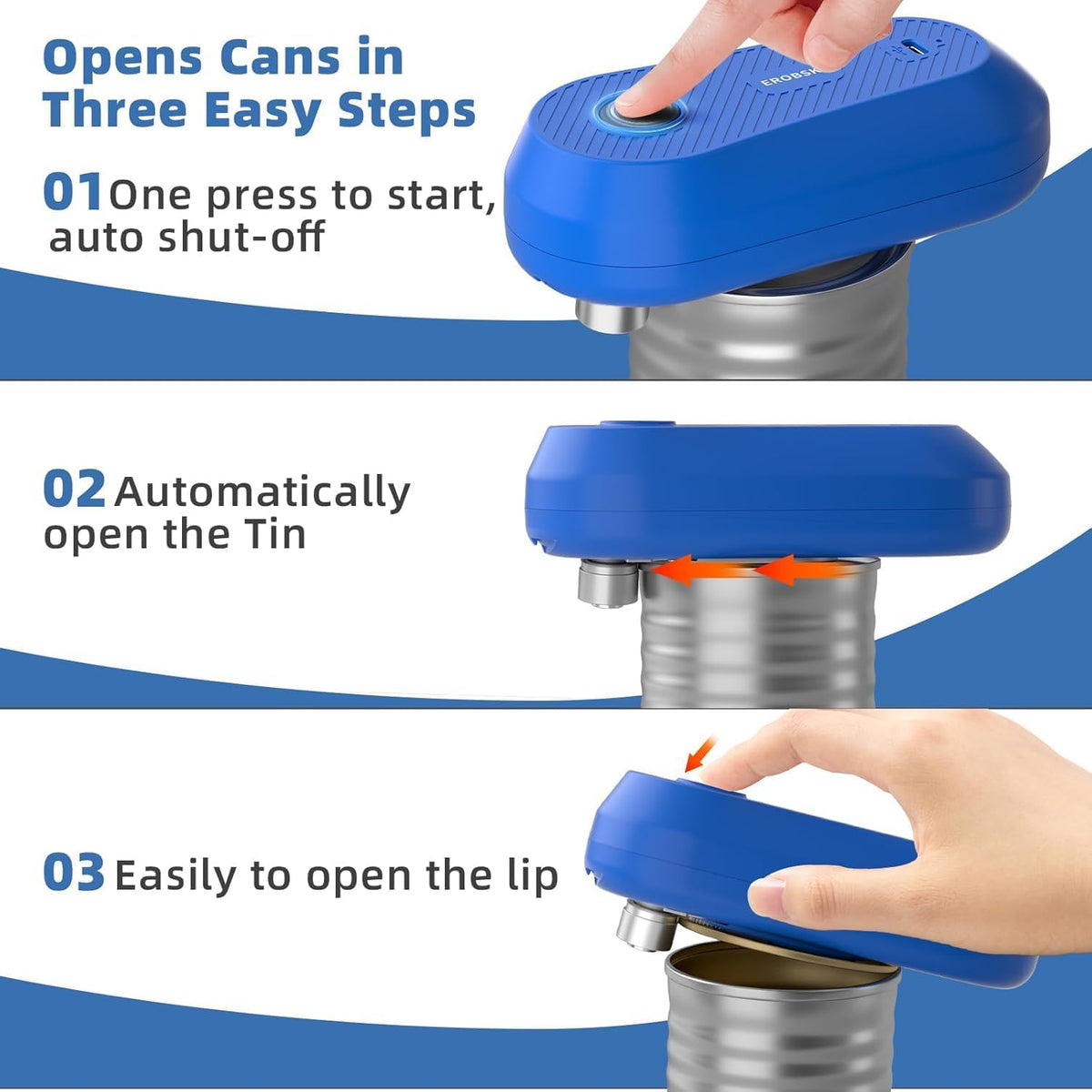 Auto Electric Can Opener, Rechargeable Can Openers for Seniors & Arthritis
