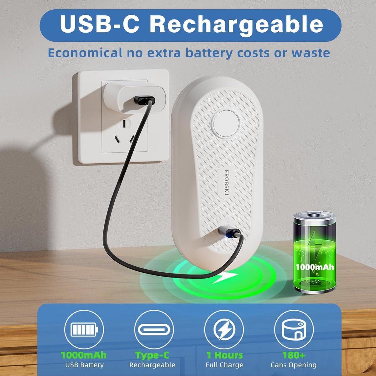 Auto Electric Can Opener, Rechargeable Can Openers for Seniors & Arthritis