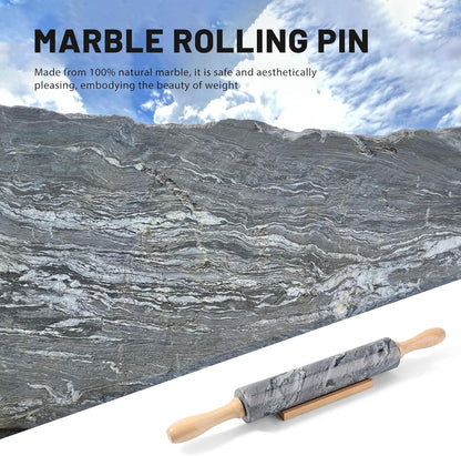 Marble Rolling Pin, Non-Stick Stone Dough Roller, Rolling Pin for Baking,Pasta, Dumpling, Ravioli, Fondant,Pie Crust, Kitchen Baking Pastry Tools