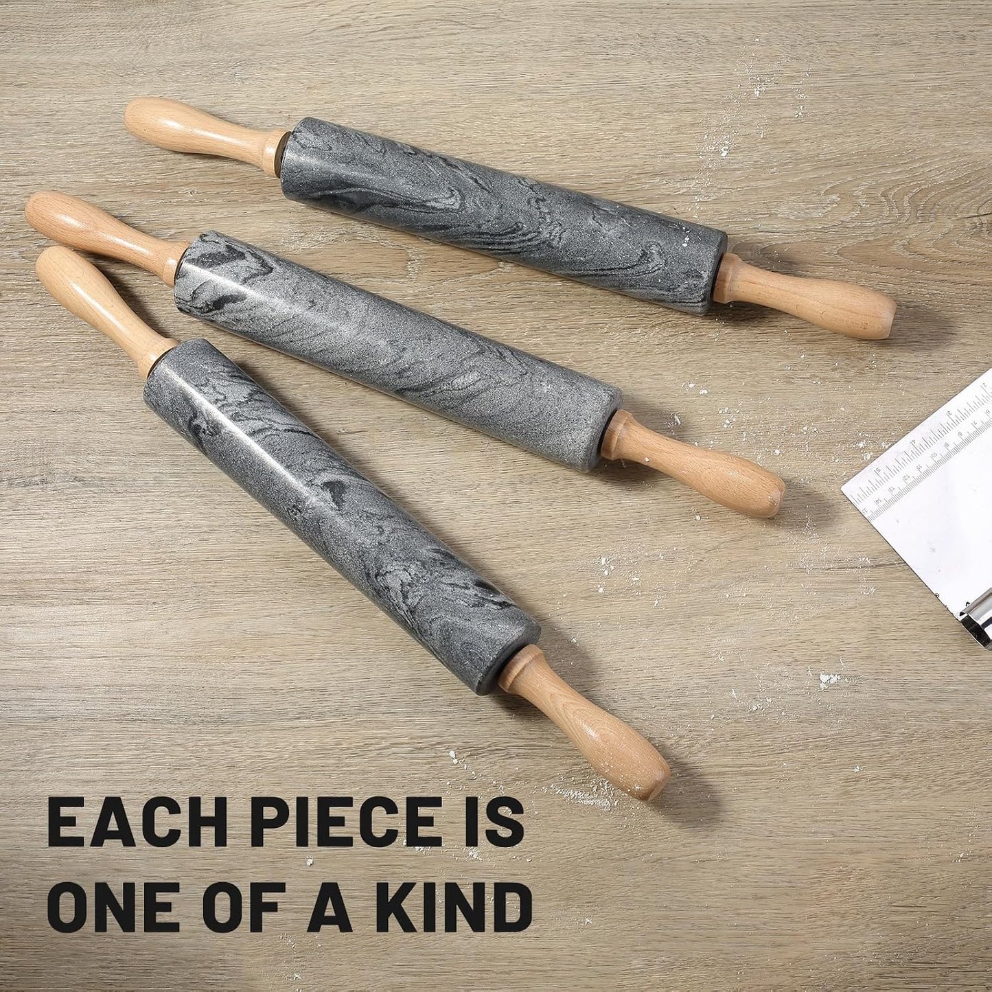 Marble Rolling Pin, Non-Stick Stone Dough Roller, Rolling Pin for Baking,Pasta, Dumpling, Ravioli, Fondant,Pie Crust, Kitchen Baking Pastry Tools