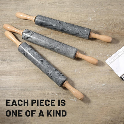 Marble Rolling Pin, Non-Stick Stone Dough Roller, Rolling Pin for Baking,Pasta, Dumpling, Ravioli, Fondant,Pie Crust, Kitchen Baking Pastry Tools