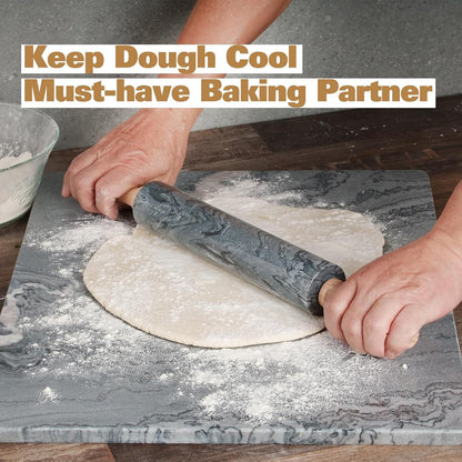 Marble Rolling Pin, Non-Stick Stone Dough Roller, Rolling Pin for Baking,Pasta, Dumpling, Ravioli, Fondant,Pie Crust, Kitchen Baking Pastry Tools