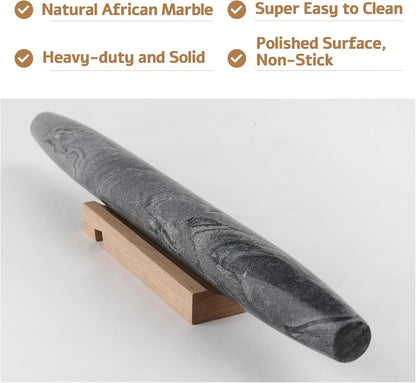 Marble Rolling Pin, Non-Stick Stone Dough Roller, Rolling Pin for Baking,Pasta, Dumpling, Ravioli, Fondant,Pie Crust, Kitchen Baking Pastry Tools