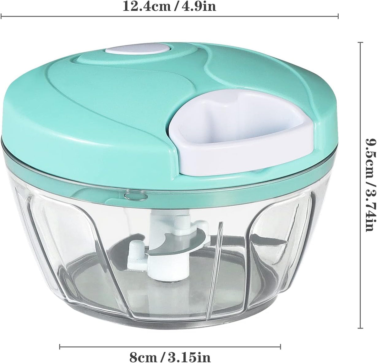 Manual Food Chopper Vegetable Cutter, Hand String Vegetable Chopper Onions Cutter for Vegetable Fruits Nuts BPA Free Food Safe Material, 900ml Grey